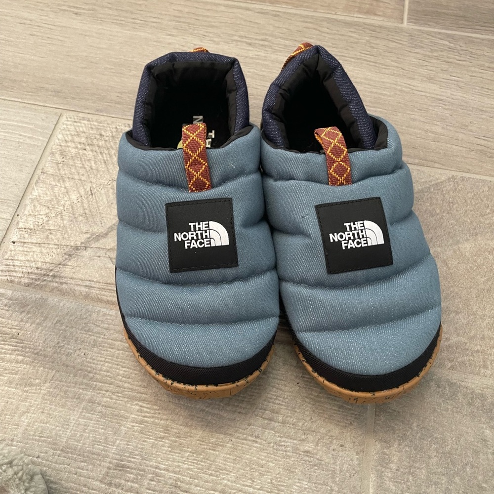 The North Face Gray and Black Quilted Slip-Ons